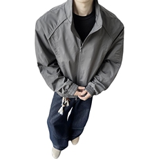 高品质春装新款老钱风美式高街解构立领棒球服飞行夹克休闲外套潮，男装夹克，电商A486