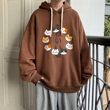 纯棉连帽卫衣男大码运动帽衫宽松薄WY2215-P35加绒款-P40，男装卫衣，电商A040