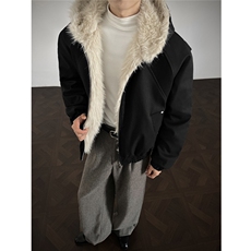 现货螺纹拼接座山雕棉服美式连帽重磅情侣外套A170-M911-P138，男装棉衣，电商A170