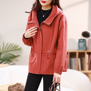 2023春装新款韩版宽松连帽气质休闲简约上衣,女装短外套,丽影随形