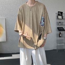 T10121-特批30控58百搭小熊吊坠冰丝短袖T恤夏季新款高品质大码，男装T恤，电商A059
