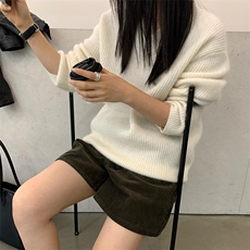 2025年秋季元宝针V领套头时尚百搭休闲通勤，女装针织衫/毛衣，新胜羊绒