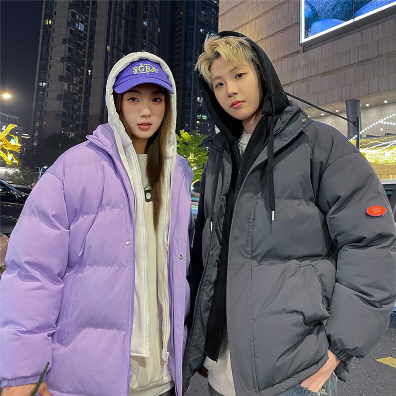特批港风情侣夜景新款时尚宽松假两件连帽棉衣MY2273P70控118,男装棉衣,电商A247