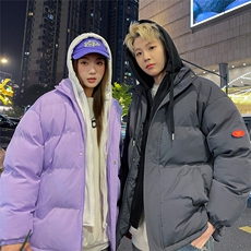 特批港风情侣夜景新款时尚宽松假两件连帽棉衣MY2273P70控118，男装棉衣，电商A247