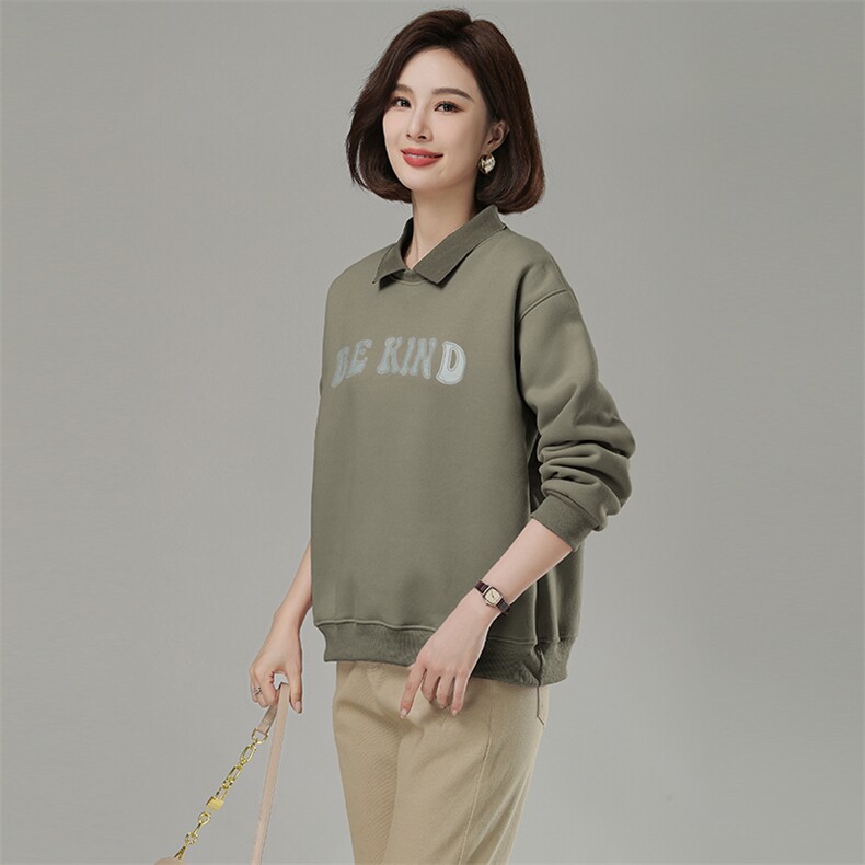 时尚百搭宽松加绒卫衣女秋冬季新款韩版学生休闲长袖上衣外套,女装卫衣/绒衫,秋牧寒烟