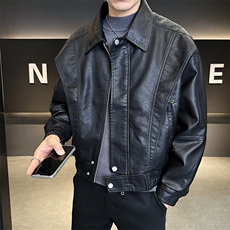 大货加绒加厚宽松潮牌美式飞行员男装皮衣外套C317-J331-P185，男装皮衣，电商C317