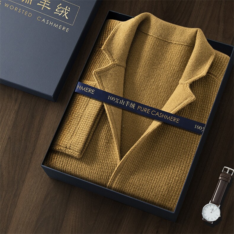 秋冬季新款舒适时尚百搭男士羊绒华夫格西装男装,男装西服,江帆羊绒