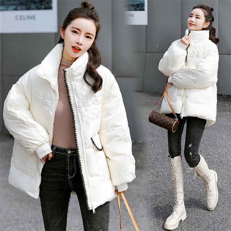 羽绒服女款冬2021年新款加厚面包服立领时尚宽松冬季外套潮,女装羽绒服,曼娅璐