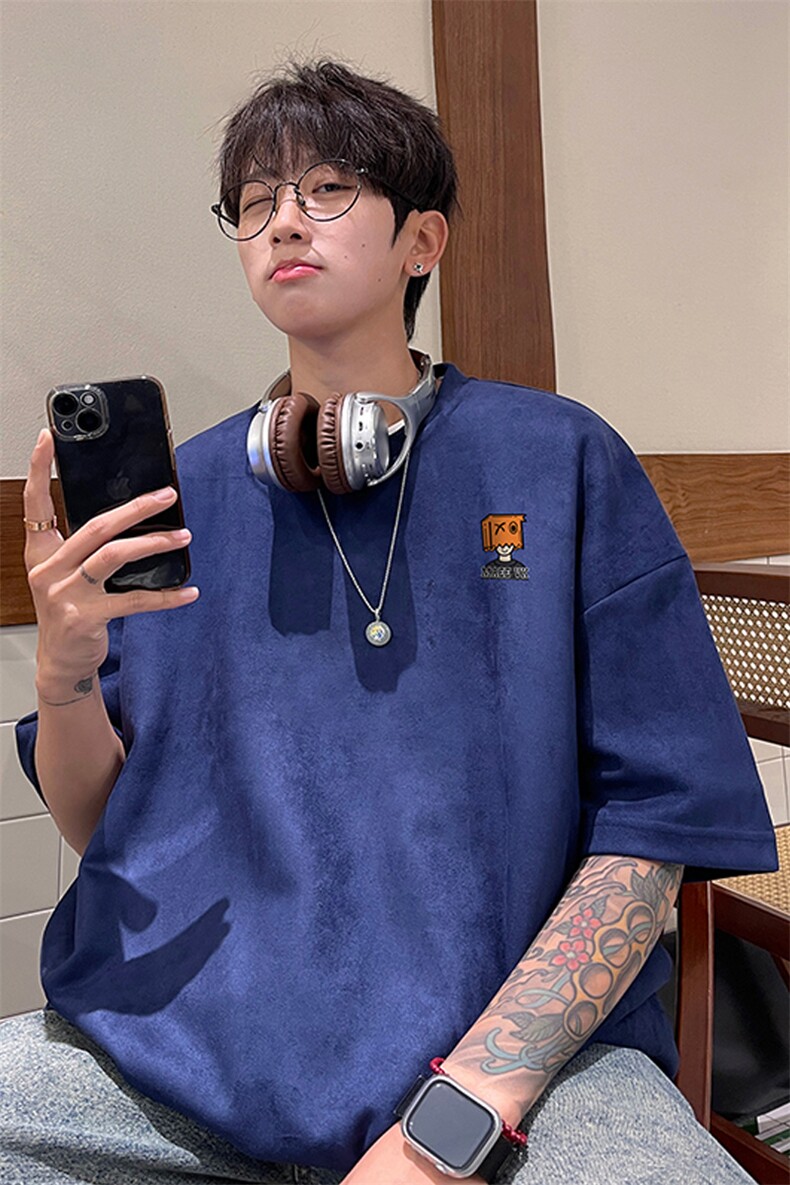 麂皮绒！重磅麂皮绒短袖t恤男JPDX173-特P19控38,男装T恤,电商B367