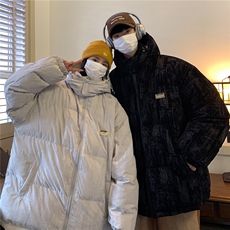情侣装冬装新款连帽加厚棉衣外套潮大码学生棉袄外套D230-P138，男装棉衣，电商A335-1（原A458）