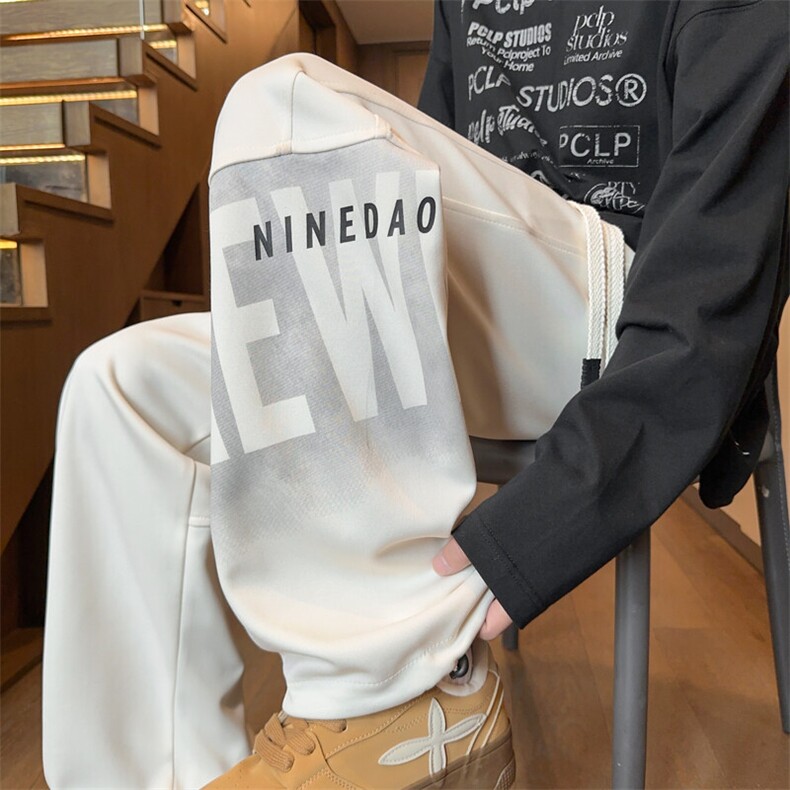 ！2025秋冬新款男士直筒裤百搭学生运动裤WK2057特P38加绒48，男装休闲裤，电商B220