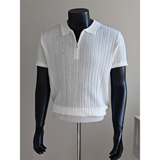 盗图老钱风新贵肌理感拉链翻领针织短袖POLO衫E77130/P58控88，男装T恤，电商A243