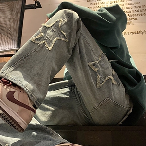 港风潮男新款牛仔裤嘻哈ins潮高街潮流痞帅长裤N08801-P45图片