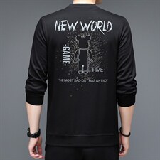 2023新款卫衣男士加绒上衣针织衫长袖T恤P59，男装针织衫/毛衣，电商D223-1