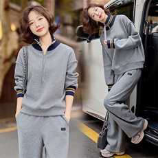 姜黄色休闲运动女秋冬高级感欧货加绒加厚减龄立领卫衣，女装卫衣/绒衫，梦懿尔