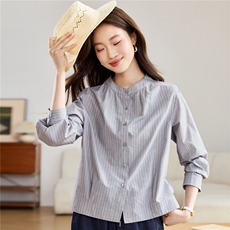 2026春年秋装新款潮小格子衬衫宽松显瘦韩版气质百搭衬衣女减龄，女装衬衫，独衣靓