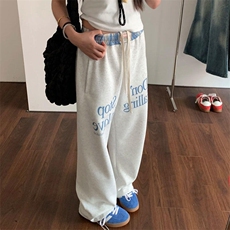 【有货】美式复古运动裤子男女款拼接撞色假两件裤子J01CC-特P45，女装休闲裤，星座1007（原301D）