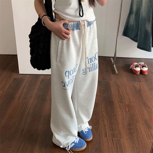 【有货】美式复古运动裤子男女款拼接撞色假两件裤子J01CC-特P45图片