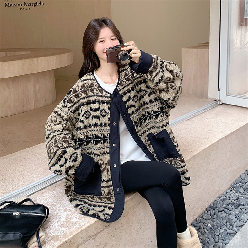 复古羊羔毛两面穿,女装棉衣/棉服,2C207