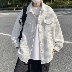 春秋季韩版小香风格子外套高街ins潮牌休闲宽松夹克男 W6384-P72图片