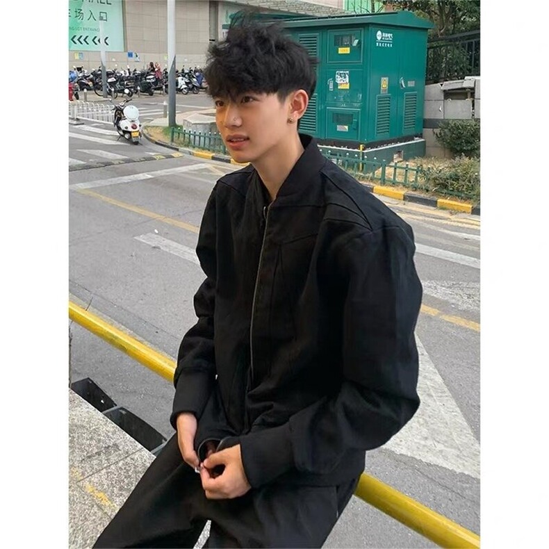 网图高街红色毛绒内里棉衣外套加绒加厚棉服夹克A025-ZY161-P126,男装夹克,电商A025
