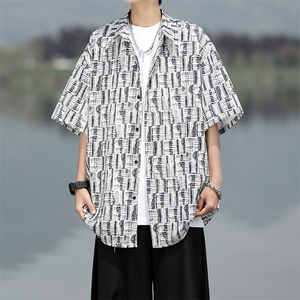 8XL-M花衬衫男款短袖夏季冰丝薄款花衬衣大码寸衫外套DC28013P38图片