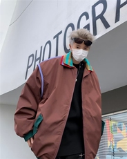 复古设计感拼色翻领双领夹克棉衣男女宽松保暖棉服外套潮JK8236，男装夹克，星座1116A-1（原606A）