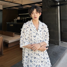 流苏蝴蝶潮男衬衫A071-C85-P45，男装衬衫，电商A071