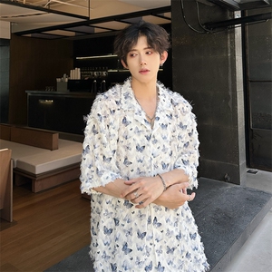 流苏蝴蝶潮男衬衫  A071-C85-P45图片