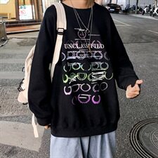主推设计港风宽松大码潮牌紫色ins圆领卫衣C415-WY888-P35，男装卫衣，电商A456（原C415）