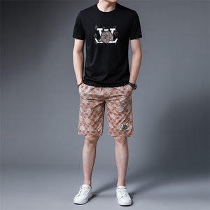 中老年运动套装男夏季两件套2023新款中年短袖T恤休闲夏装运动服图片