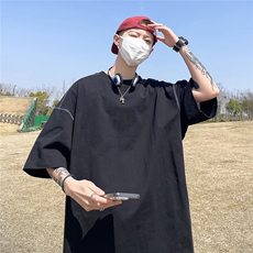 2025高品质300克全棉双纱短袖纯色暨明线T恤打底衫男RH7716-P30，男装T恤，星座610B-1