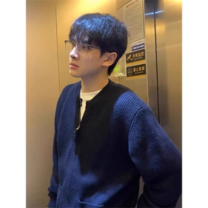 W10332-P55 网图现货 秋冬新款双开拉链设计针织衫宽松慵懒毛衣图片