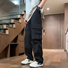 冲锋裤子男夏秋直筒cleanfit设计感工装裤美式休闲裤K6539-P35，男装休闲裤，星座412-3
