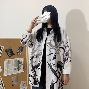 1港风春季休闲情侣大码衬衫男潮流帅气七分袖衬衣7854P45控68图片