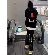美式显腿细腿长男女黑色拉链修身微喇牛仔裤百搭休闲SW12P32，男装牛仔裤，星座1112-1