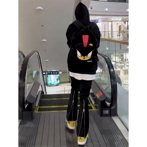 美式显腿细腿长男女黑色拉链修身微喇牛仔裤百搭休闲SW12 P32图片