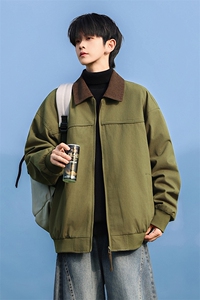M-5XL 复古美式纯棉夹克冬季加厚宽松翻领棉衣潮男109-M182-P88图片