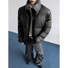 现货MYF03-P110冬季高级立领假两件双拉链保暖棉衣棉服皮外套w，男装棉衣，电商A456（原C415）