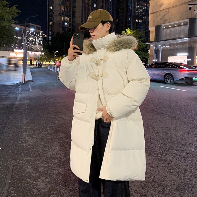 现货中长款棉衣男冬季加厚棉袄宽松连帽毛领棉服外套M107-P120,男装棉衣,星座308B-2