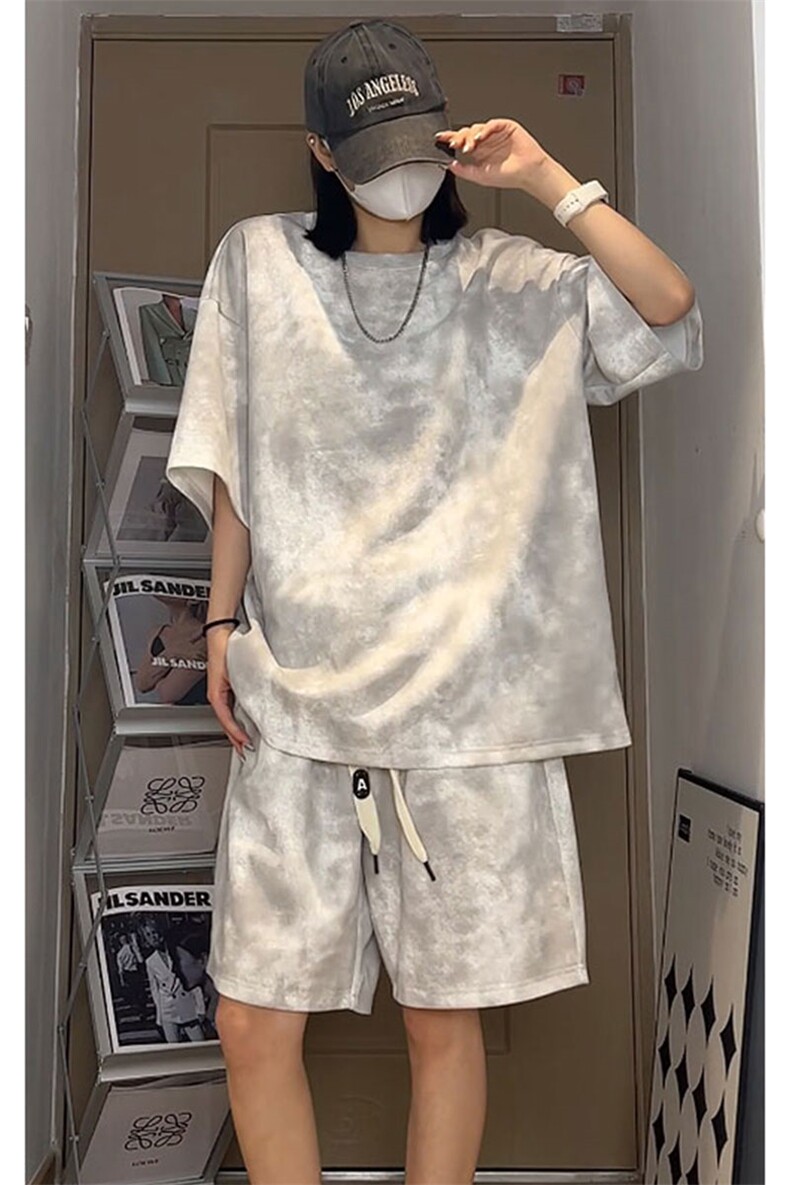 夏季重磅半袖短袖T恤情侣套装T3553上衣26-DK8514裤子26【特价】,男装T恤,电商A007