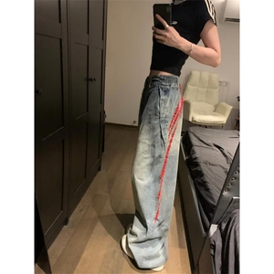 AK1990-P60新款美式港风高街复古牛仔裤ins网红图片