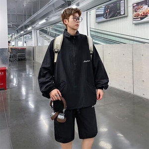 套装男士韩版潮流痞子帅气夏季防晒衣2026新款ins五分裤W5828-P57图片