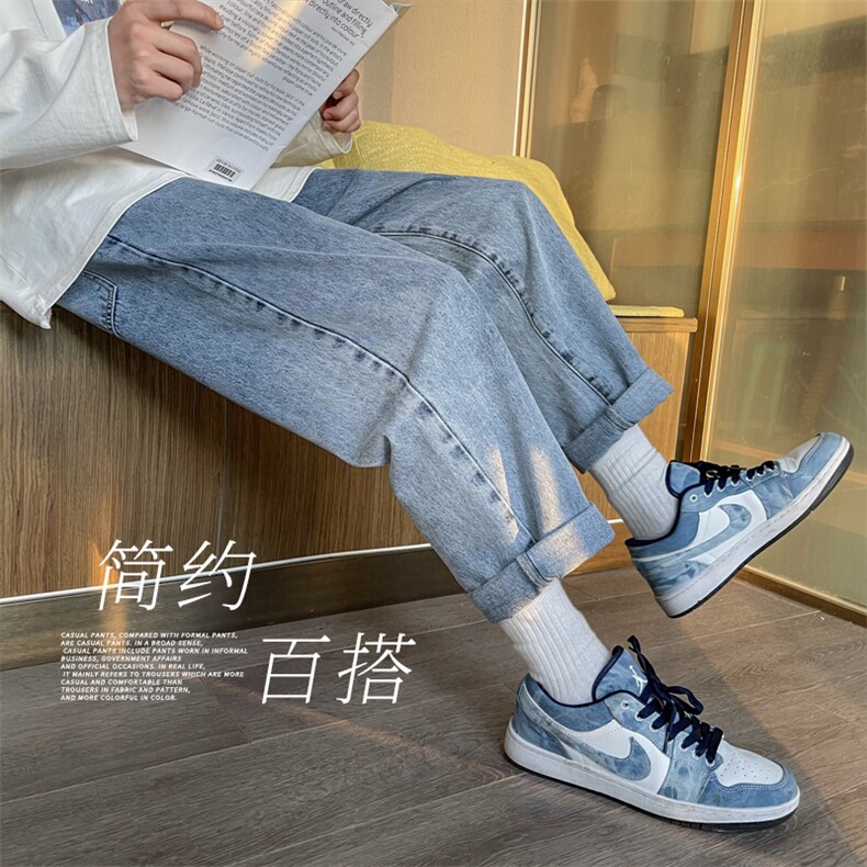 春夏新品直筒牛仔裤男潮流韩版简约百搭阔腿裤A080-9261-P35,男装牛仔裤,电商A080
