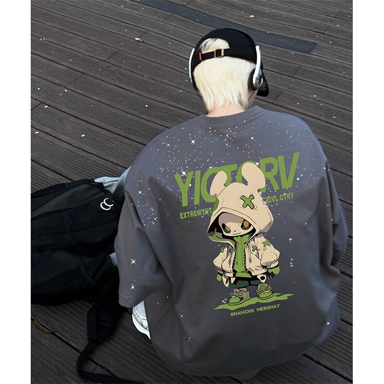 量大优供抖音视频支持得物配合二开美式满天星亮片短袖T恤MTX175,男装T恤,电商A486