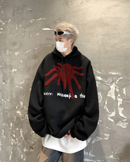 美式潮牌宽松设计感上衣2024春季高街复古连帽卫衣男W8086-P42，男装卫衣，星座512-4