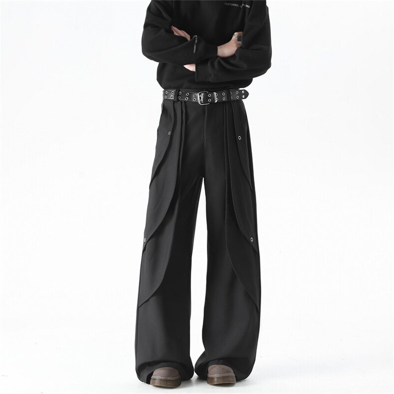 XZ-221-1/K2012/P55控78美式解构高级感微喇叭西裤垂感休闲裤，男装西裤，星座221-1