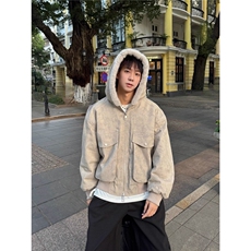 网图大理石座山雕棉服男美式cleanfit加绒连帽外套MY81848-特P105，男装棉衣，星座1007（原301D）