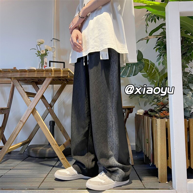 XZ616新款夏季宽松百搭冰丝贴标休闲裤TY371P55控68,男装休闲裤,星座512A（原616）