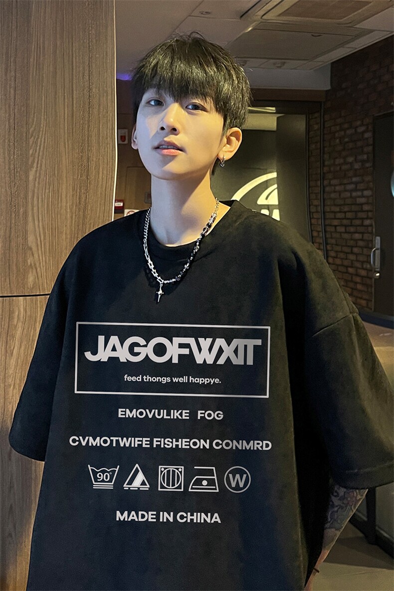 量大优供视频重磅麂皮绒短袖t恤男JT517-特p19,男装T恤,电商B371